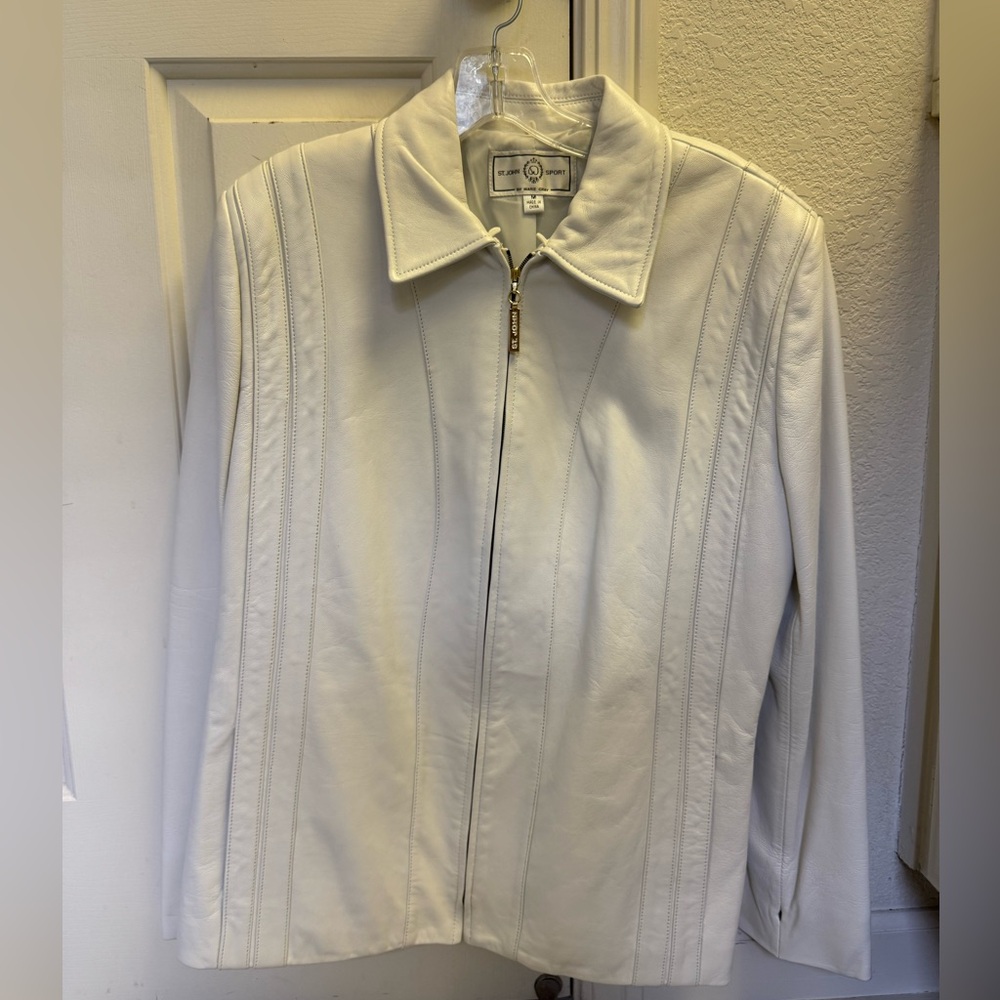 St. John Leather White Jacket